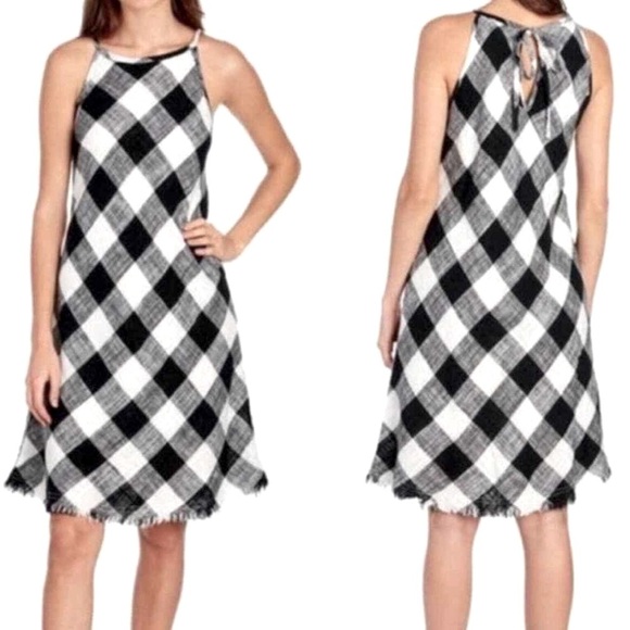 Philosophy Buffalo Check Linen MIDI Dress NEW - Picture 1 of 6